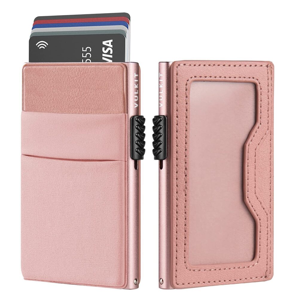 1234 Minimalist Wallet with ID Window & EDC Pocket Pop Up Card Holder RFID